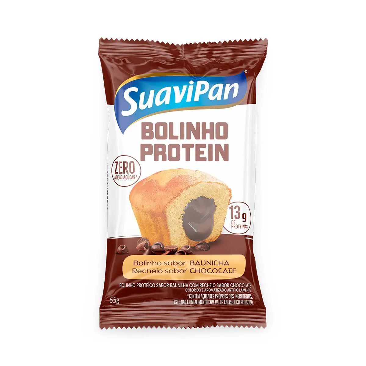 Bolinho Proteico Suavipan Baunilha com Chocolate 55g