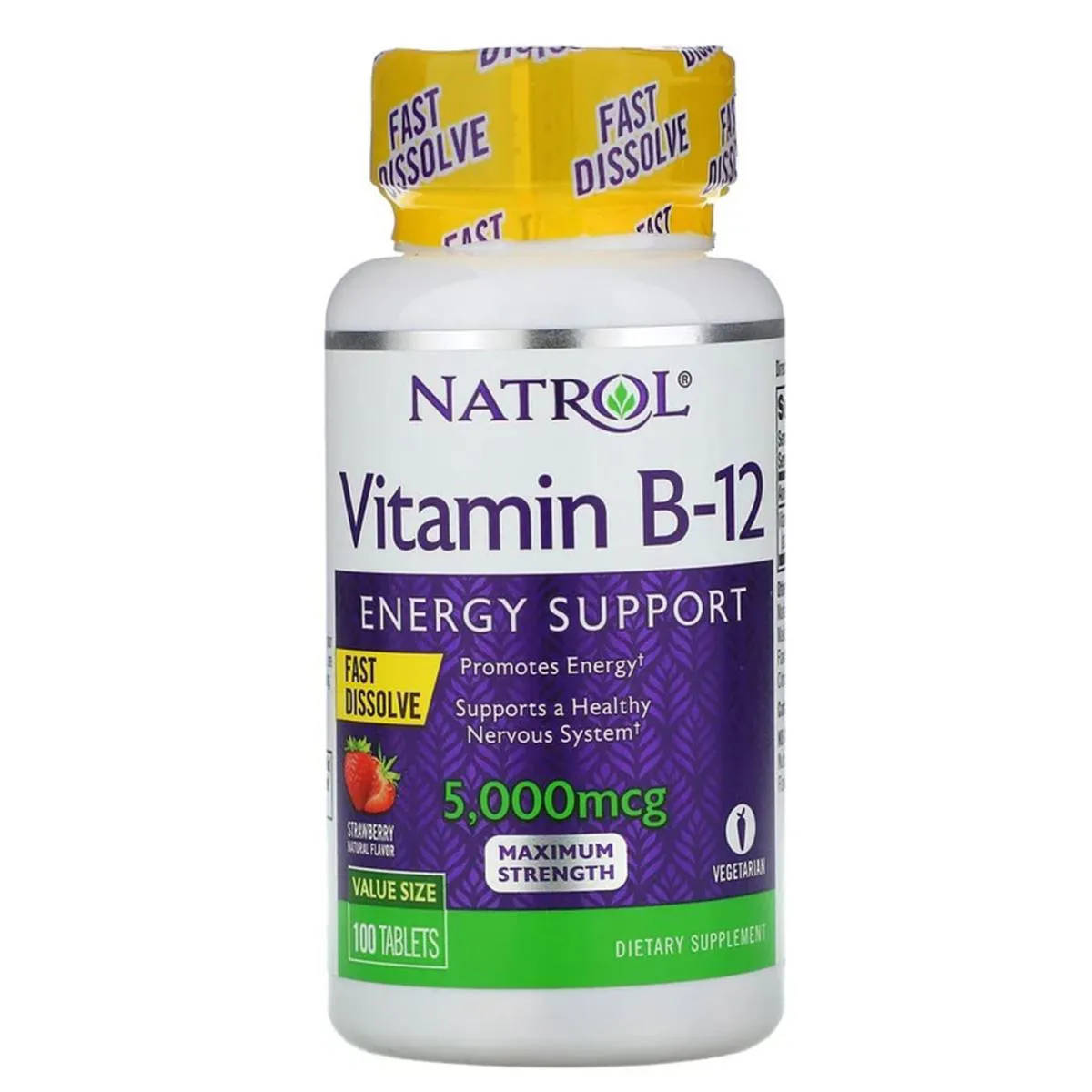 Vitamina B12 5000mcg 100 Tabletes Fast Dissolve - Natrol