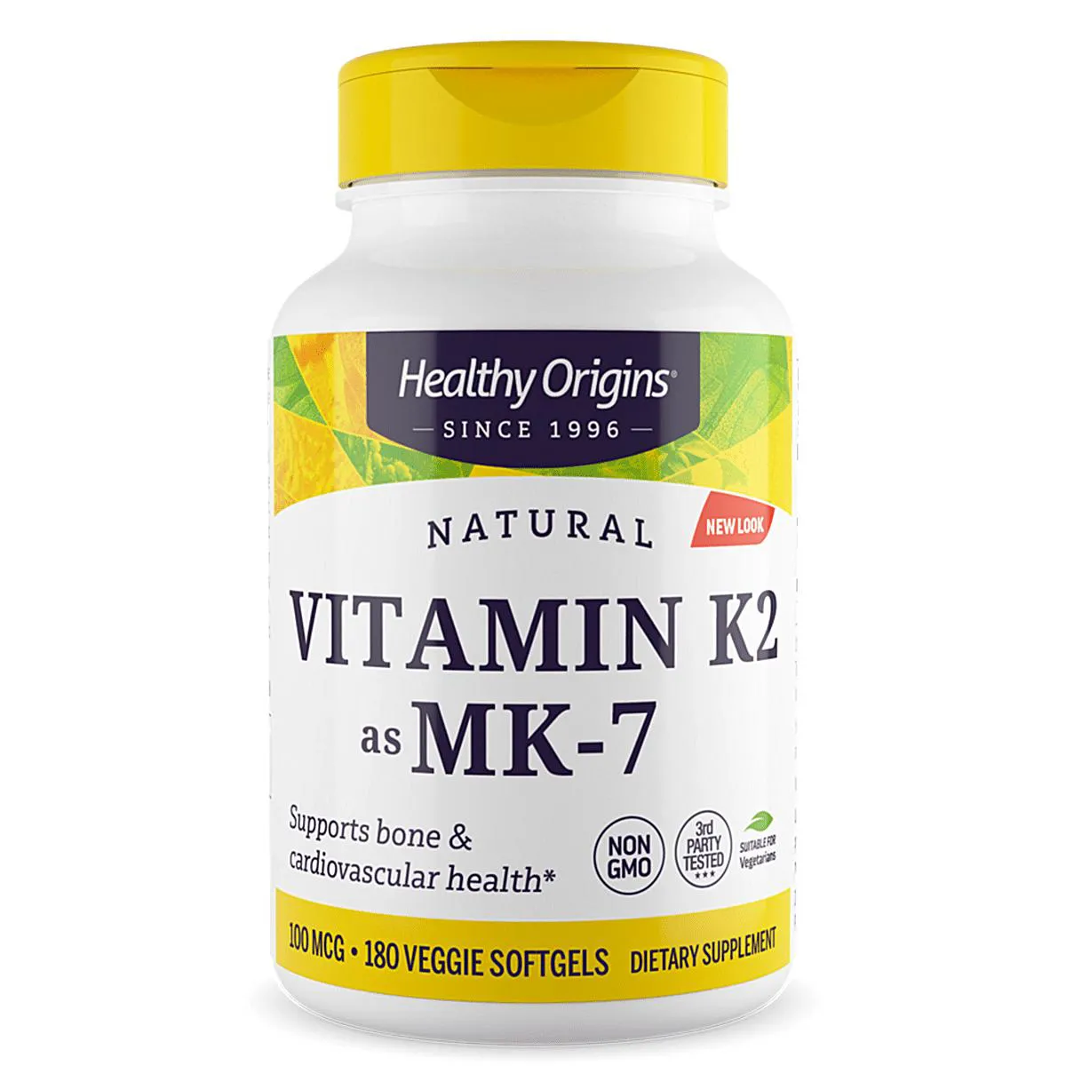 Vitamina K2 Mk7 100mcg 180 Veggie Softgels - Healthy Origins
