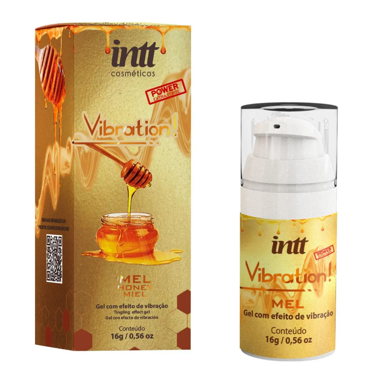 Vibration Gel Excitante Que Vibra Power Sabor Mel - Intt