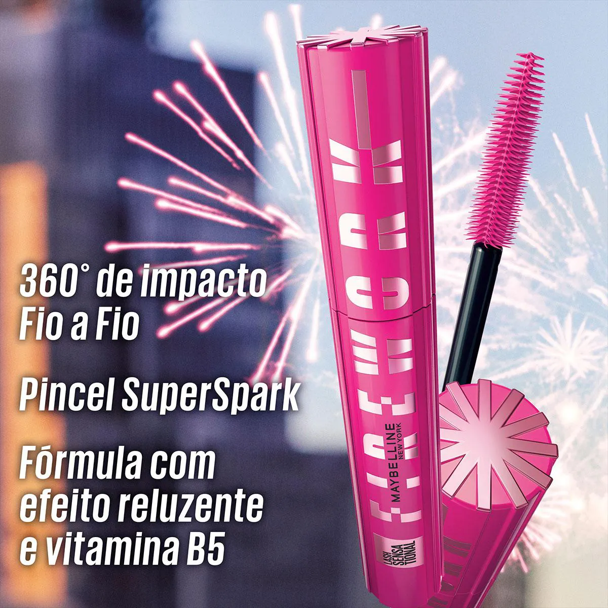 Máscara de Cílios Maybelline Lash Sensational Firework Lavável 1 unidade