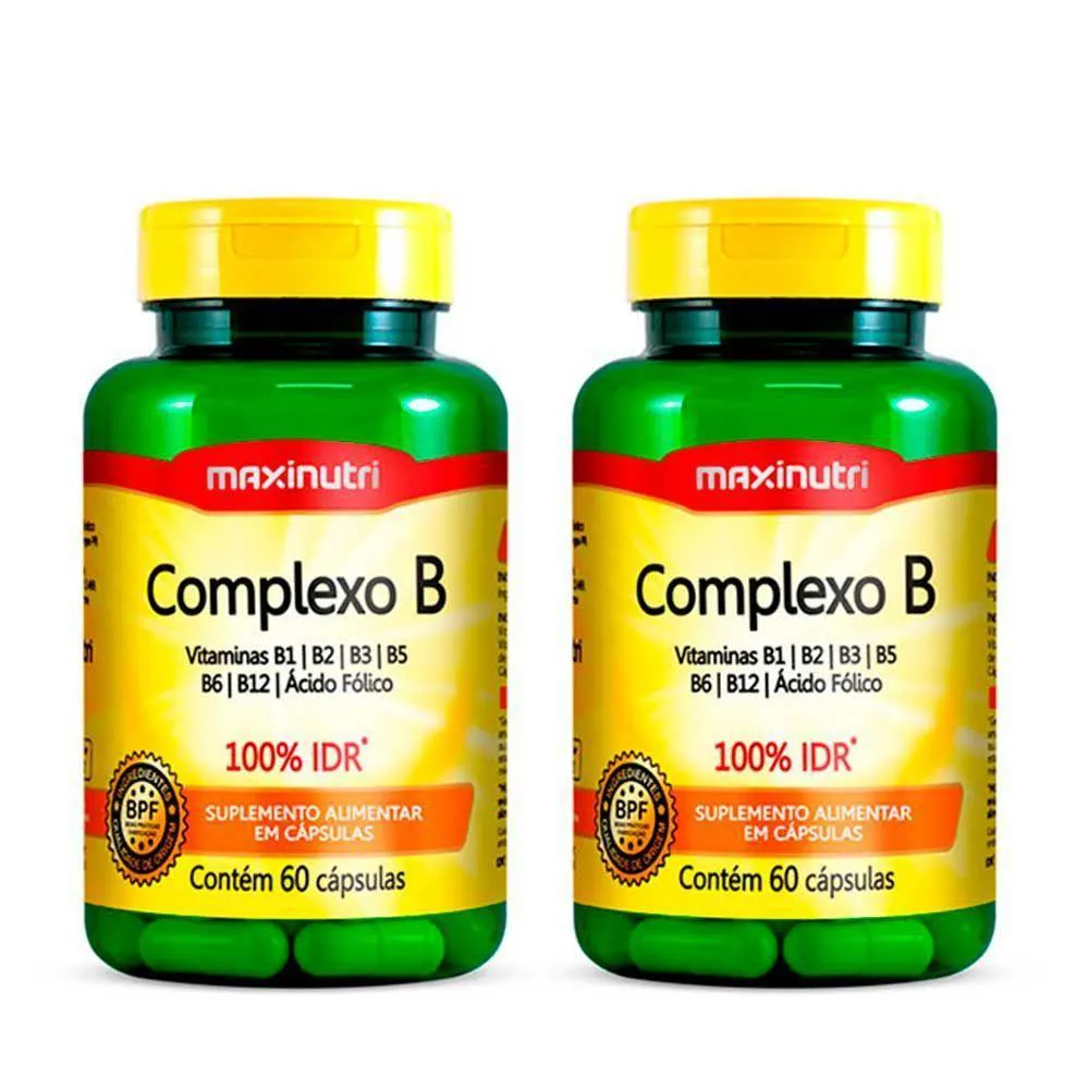 Kit 02 Complexo B Vitaminas100% Idr Maxinutri 60 Capsulas