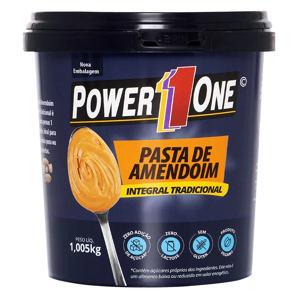 Pasta de Amendoim Power1one 1kg - Normal Lisa