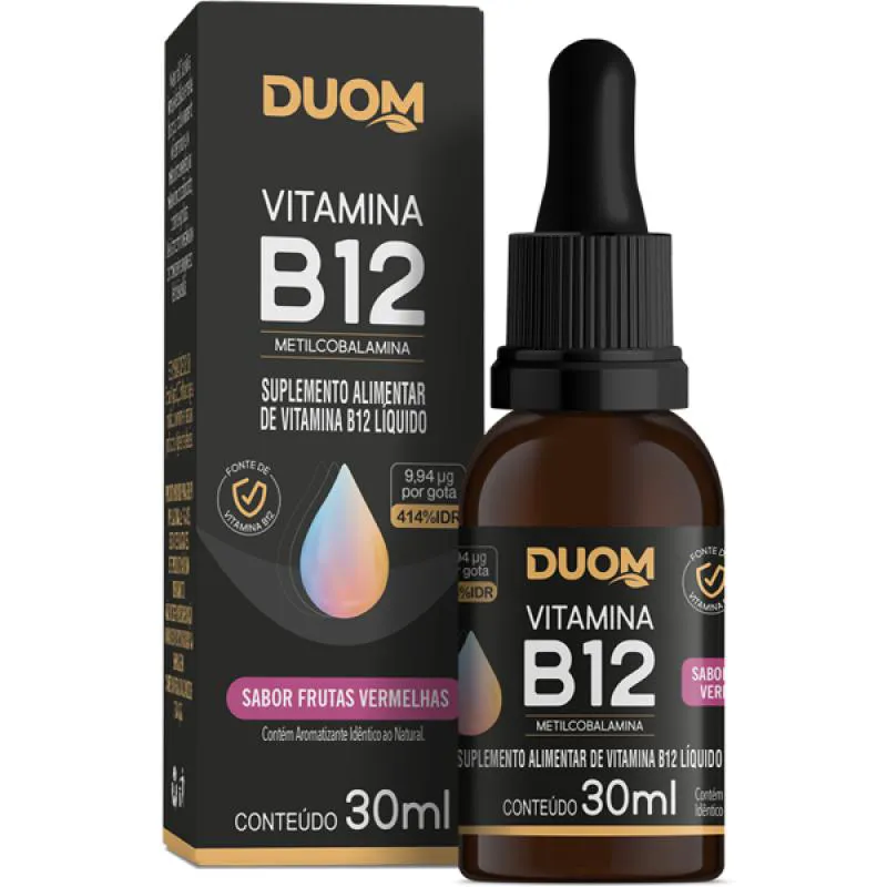Vitamina B12 Gotas 30Ml Frutas Vermelhas - Duom