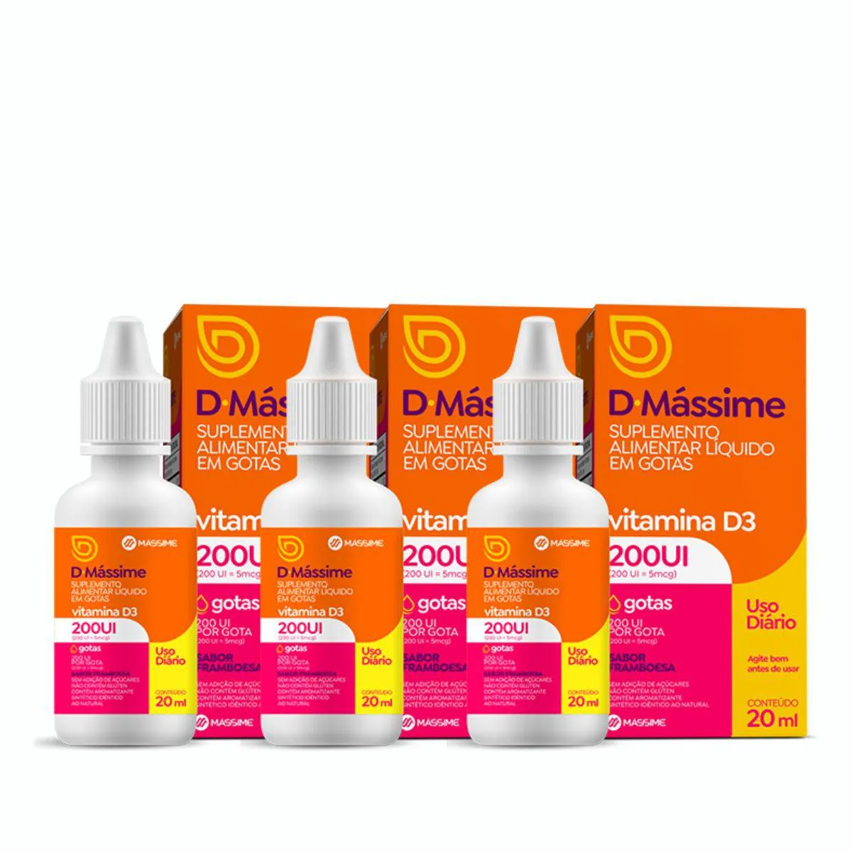 Kit3x- D Massime 200ui/gota 20ml - Massime (vitamina D3)