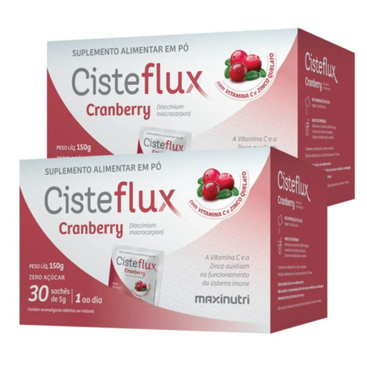 Kit2x -cisteflux Cramberry (30 Sachês de 5g) - Maxinutri