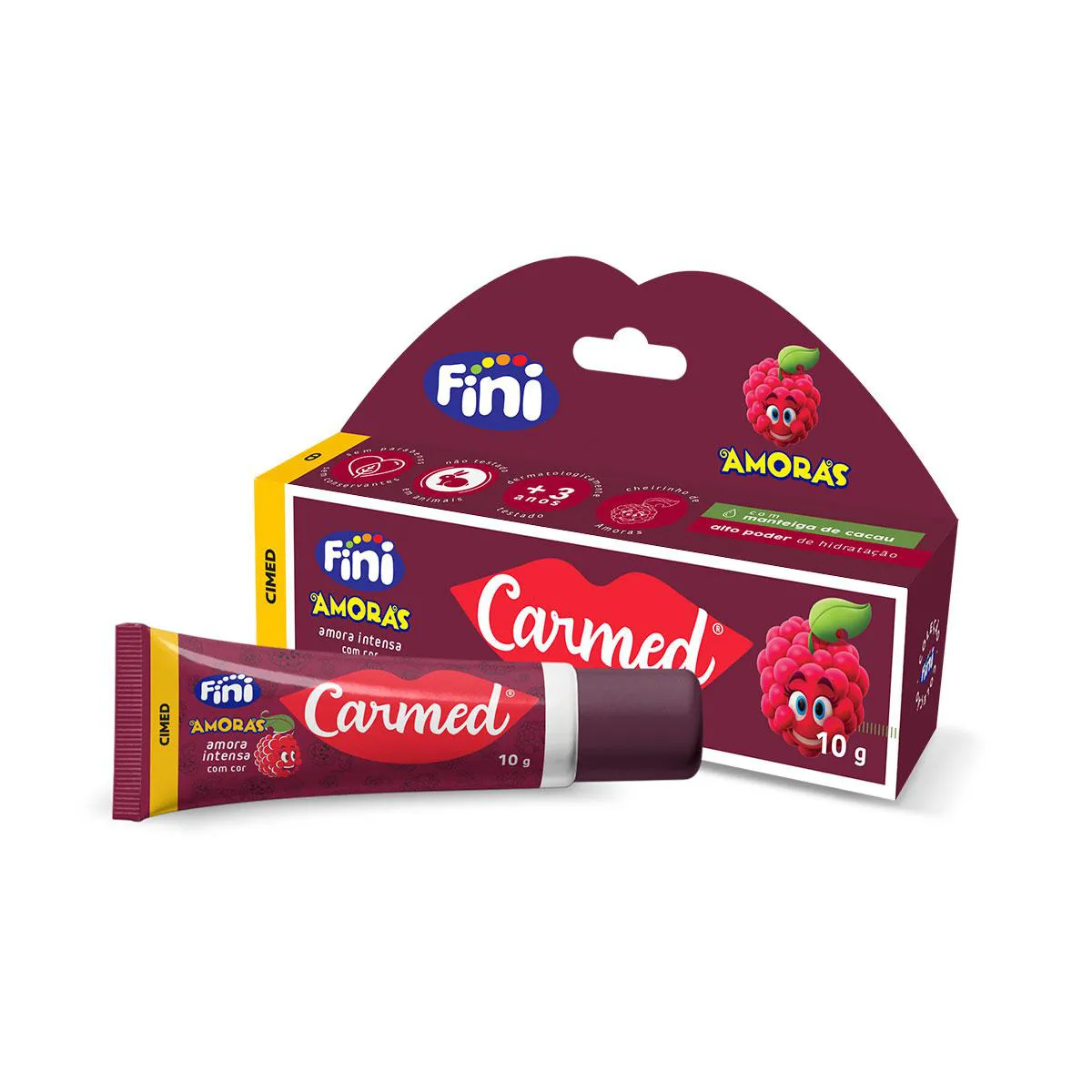 Hidratante Labial Carmed Fini Amoras Intensas com Cor 10g