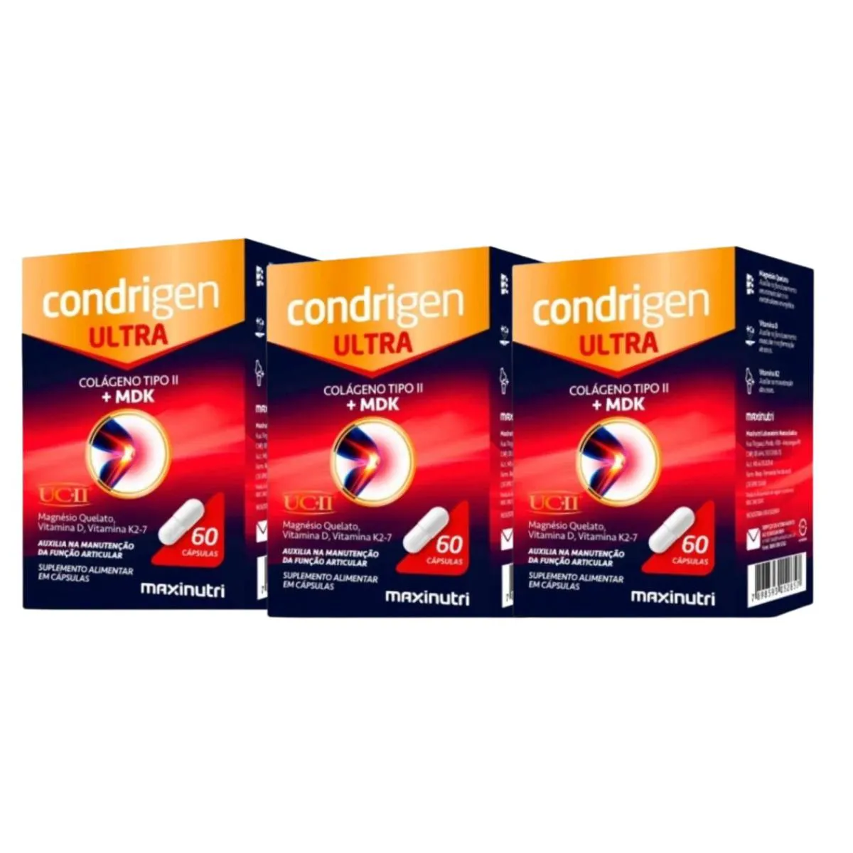 Kit C3 Suplemento Condrigen Ultra Mdk Articulações Maxinutri