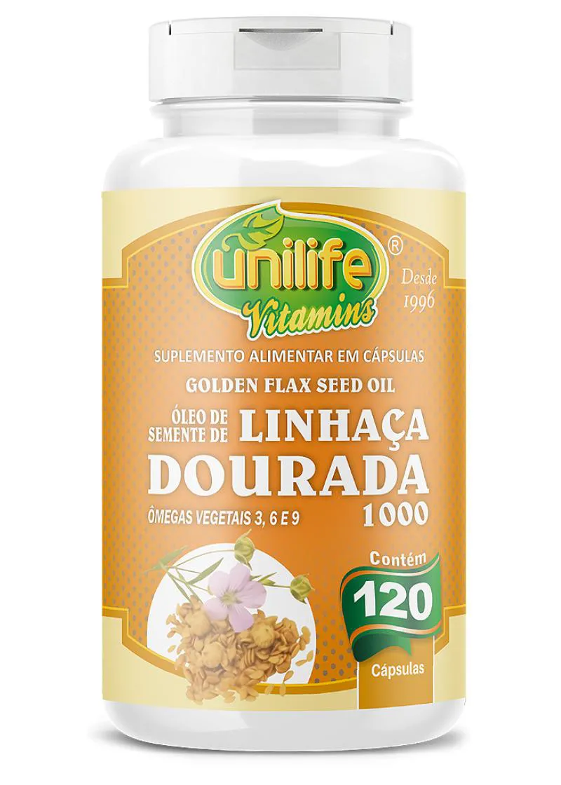 Óleo de Linhaça Dourada - 120 cápsulas 1000 Mg