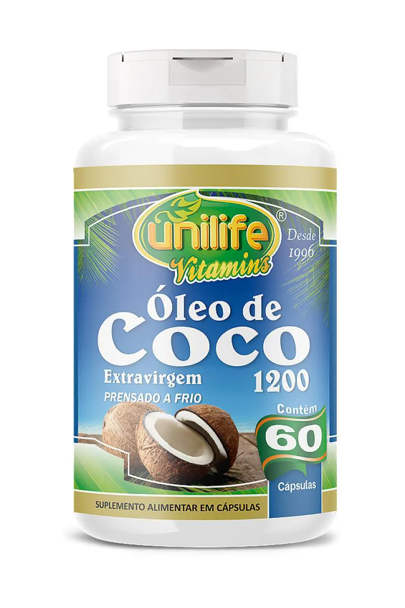 Óleo de Coco - Extra Virgem - 60 cápsulas 1200 Mg