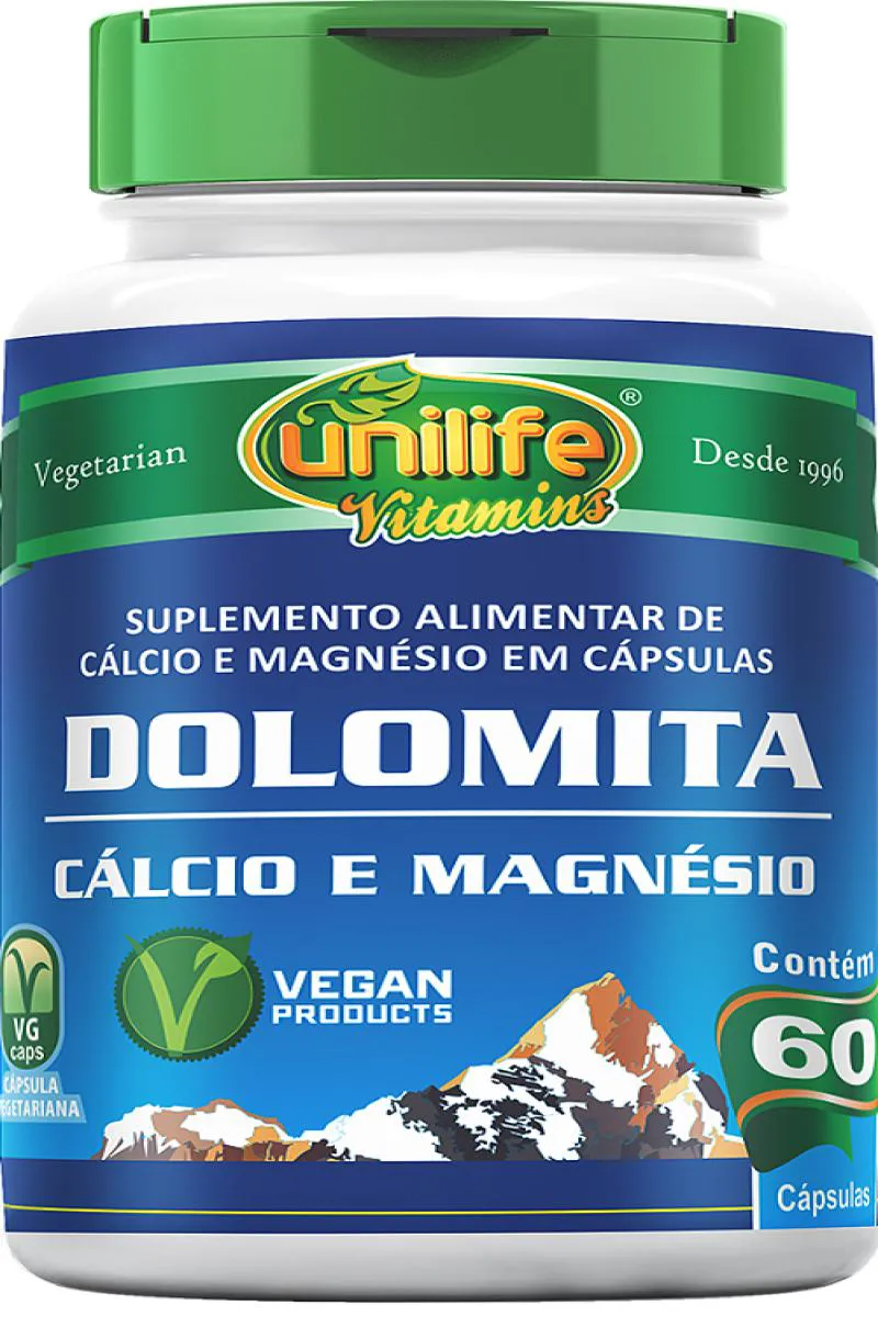 Dolomita - Cálcio e Magnésio - 60 cápsulas