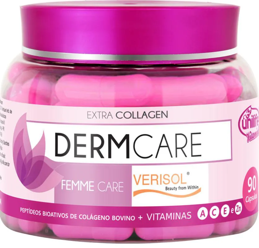 Colágeno Dermcare - Verisol Bovino 90 cápsulas - Femme Care