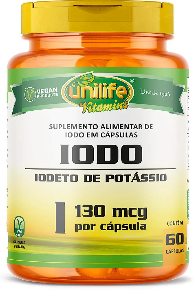 Iodo (iodeto de Potássio) - 60 cápsulas 130 Mcg