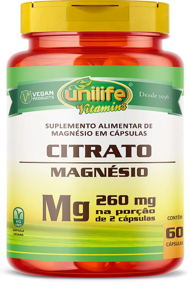 Magnésio Citrato - 60 cápsulas **lançamento