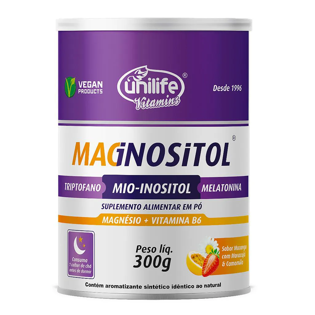 Magnositol - Magnésio Inositol - Sabor Maracujá com Morango 300 G