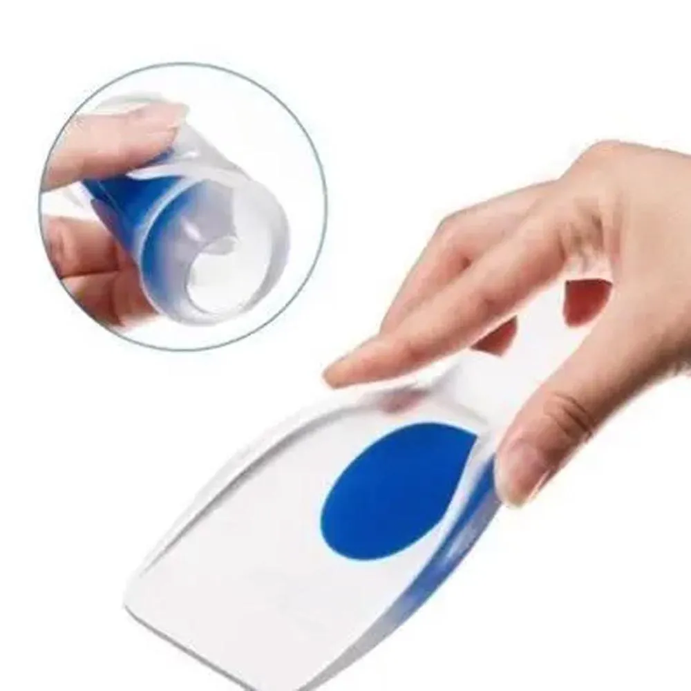 Palmilha Silicone Gel Sml Ortopédica Calcanhar Calcanheira Branco