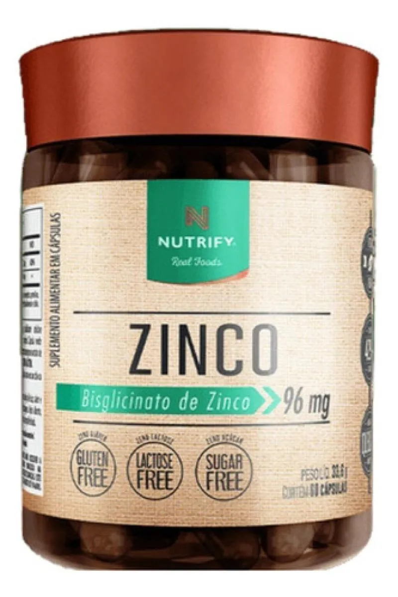 Zinco Quelato Bisglicinato Vegano 60 cápsulas Nutrify