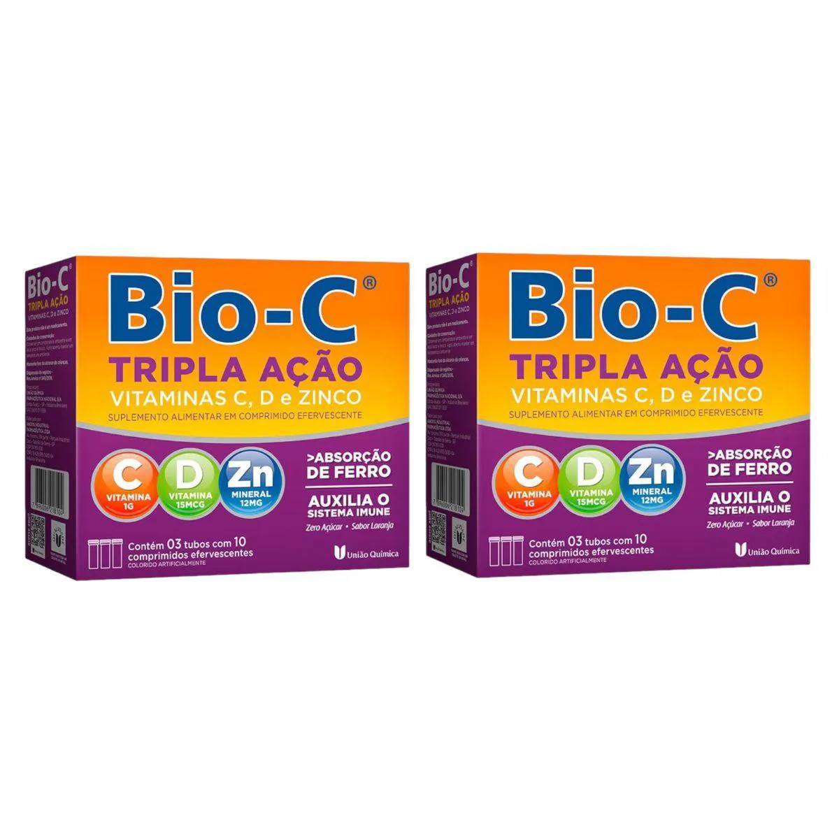 2 Caixas Bio-c Tripla Ação 30 comprimidos Efervescentes
