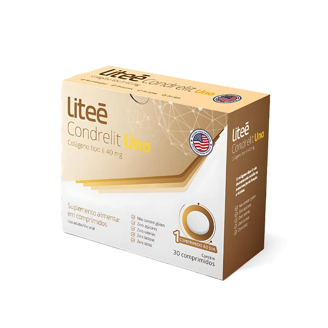Condrelit Uno - Colágeno Não Hidrolisado 40mg Tipo 2 - Litee Farma