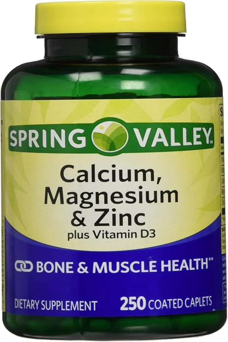 Calcio Magnésio Zinco e Vitamina D3 250 Capsulas Revestidas - Spring Valley