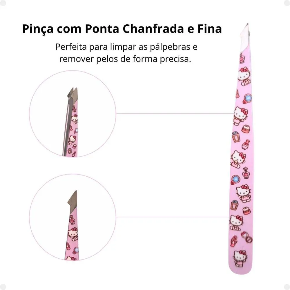 Kit de Pinças Estampadas Hello Kitty By Klass Vough Perfect Pinch Tool com 4 Twhk-10