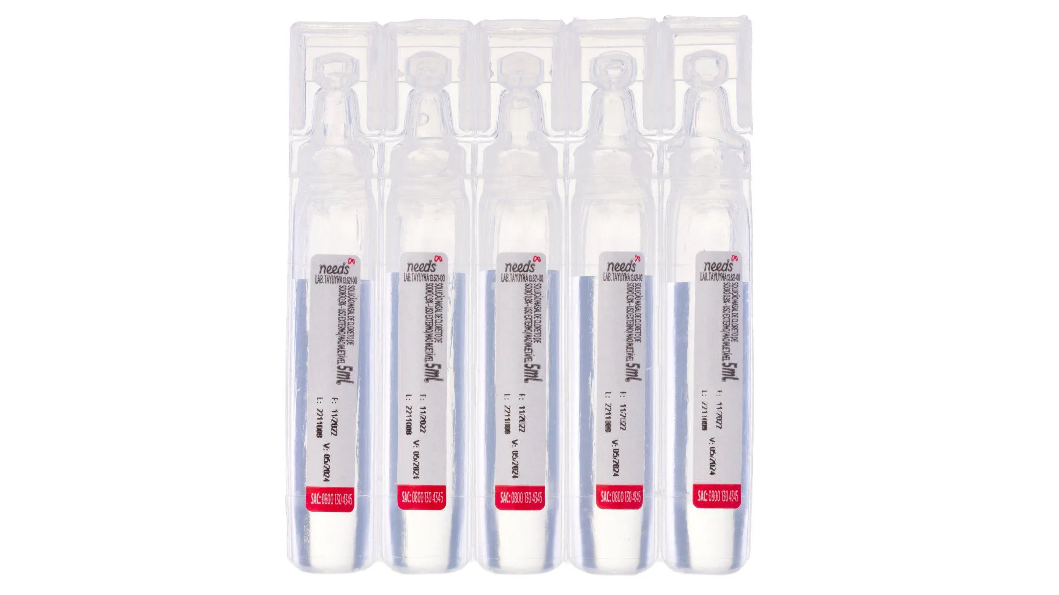 Soro Fisiológico Cloreto de Sódio 0,9% Needs 10 Ampolas de 5ml