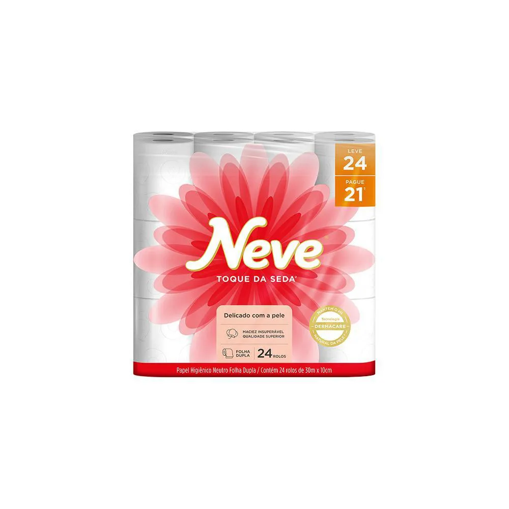 Papel Higiênico Neve Toque de Seda Folha Dupla Leve 24 Pague 21