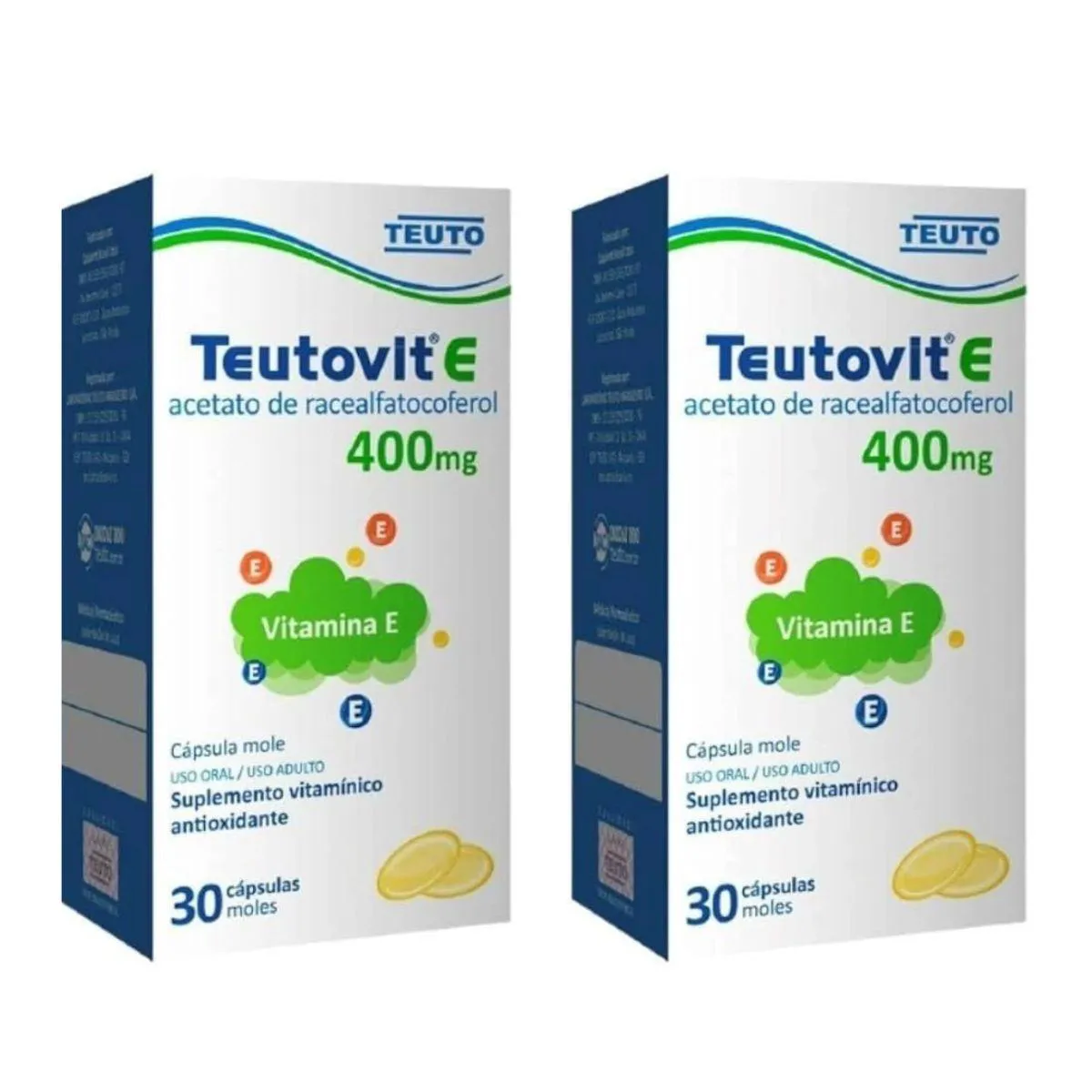 Kit 2 Caixas Teutovit e Vitamina e 400mg cápsulas Gelatinosas