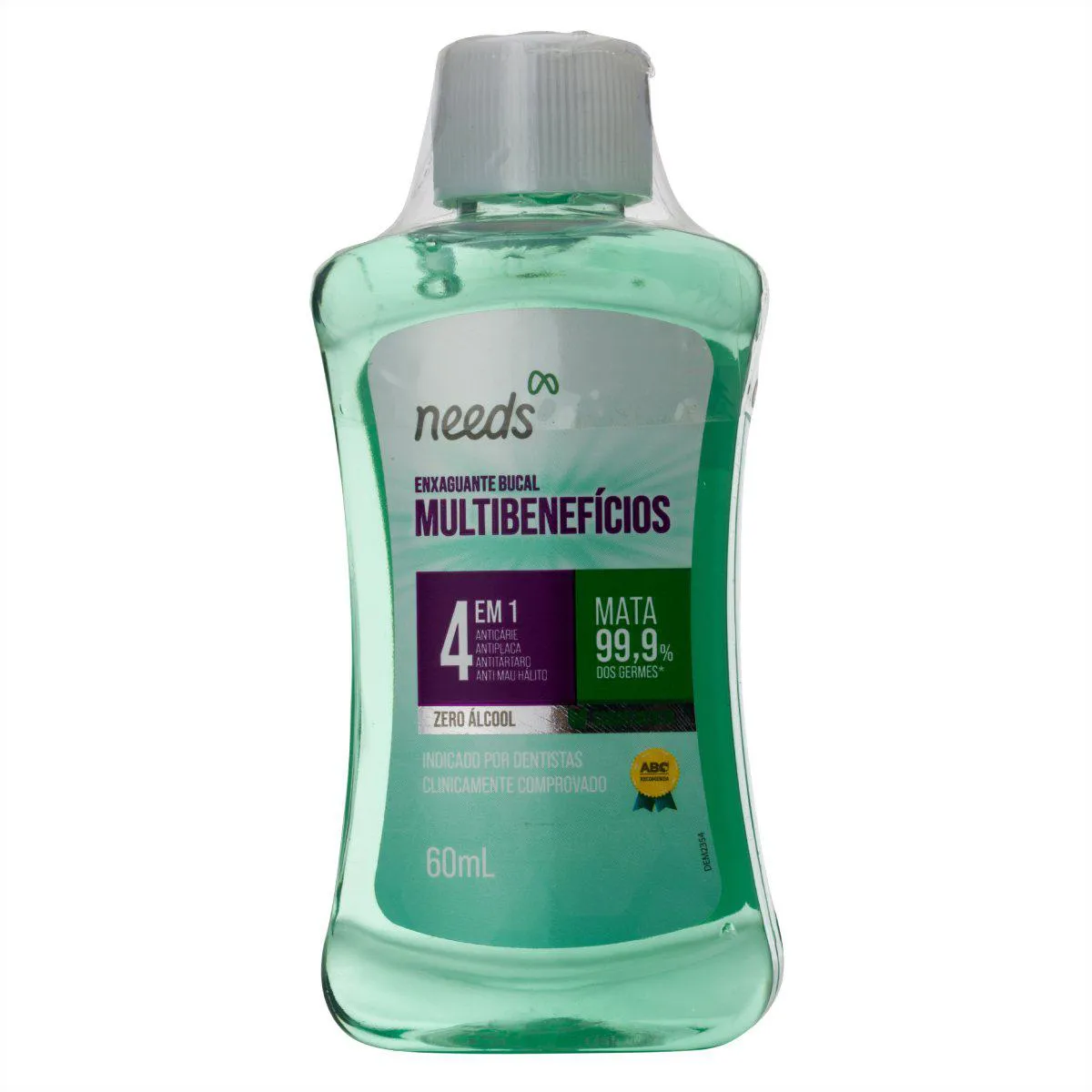 Enxaguante Bucal Needs 4 em 1 Menta Sem Álcool 60ml
