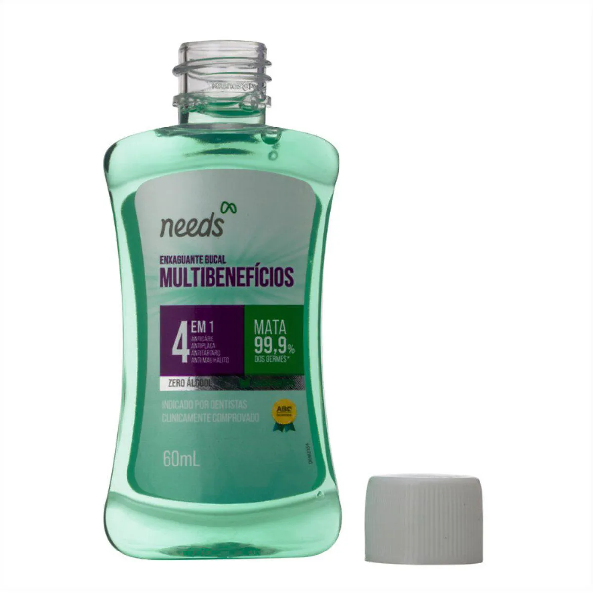 Enxaguante Bucal Needs 4 em 1 Menta Sem Álcool 60ml
