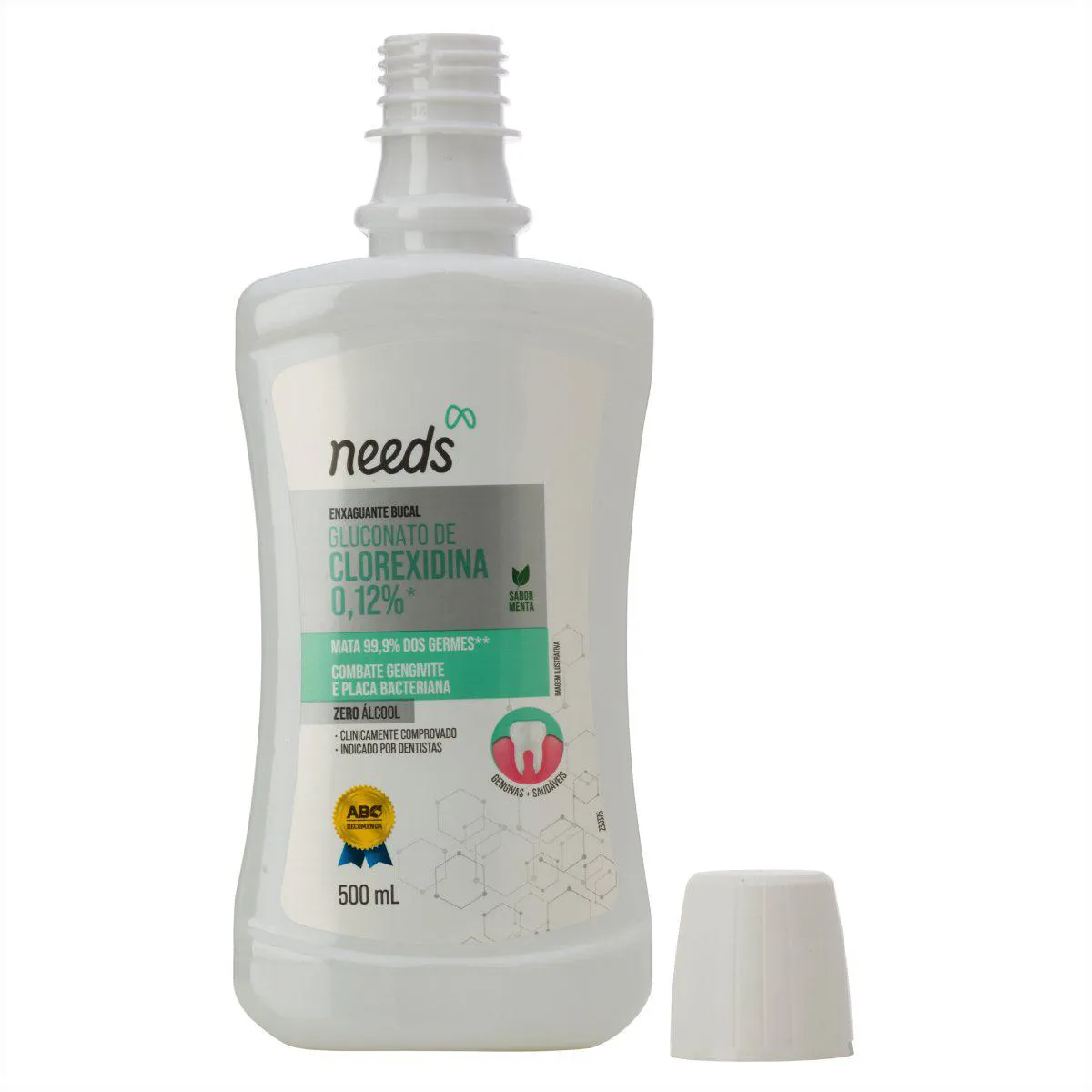 Enxaguante Bucal Needs Clorexidina 0,12% Menta Sem Álcool 500ml
