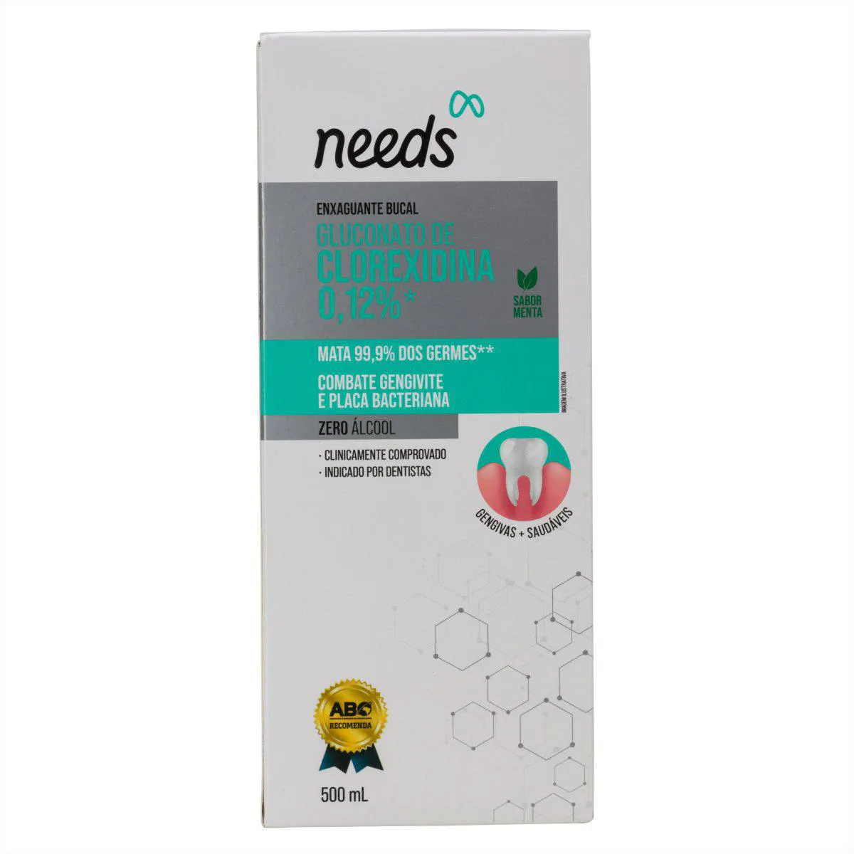 Enxaguante Bucal Needs Clorexidina 0,12% Menta Sem Álcool 500ml