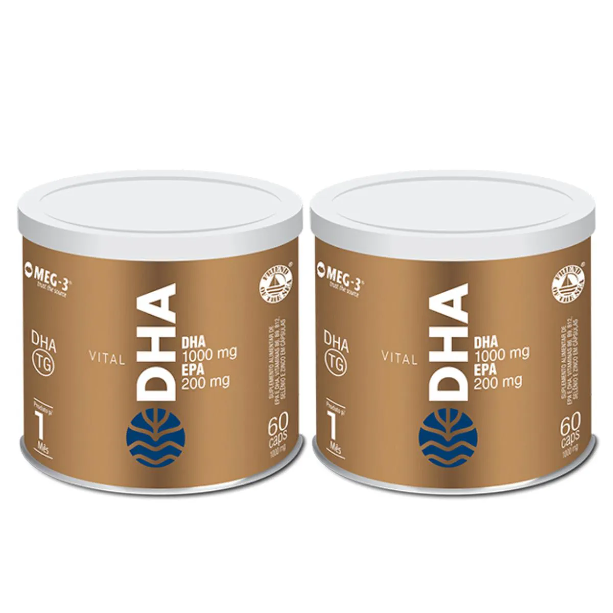2x Vital Dha 1000mg Epa 200mg 60 cápsulas sem Sabor