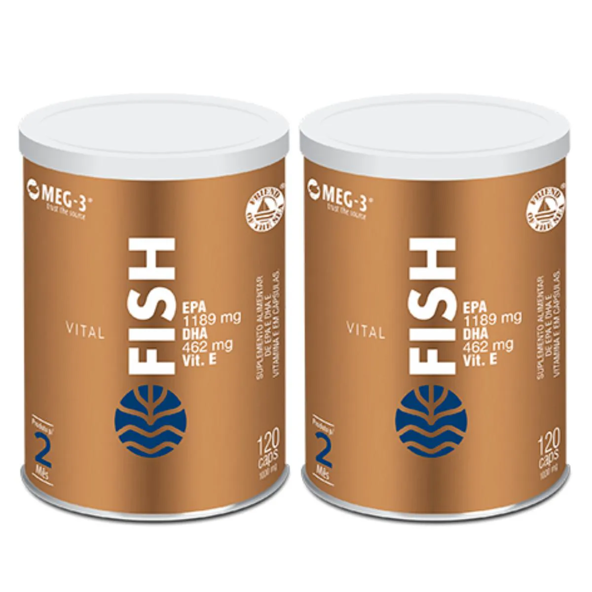 2x Vital Fish Epa 1189mg e Dha 462 Mg 120 cápsulas sem Sabor