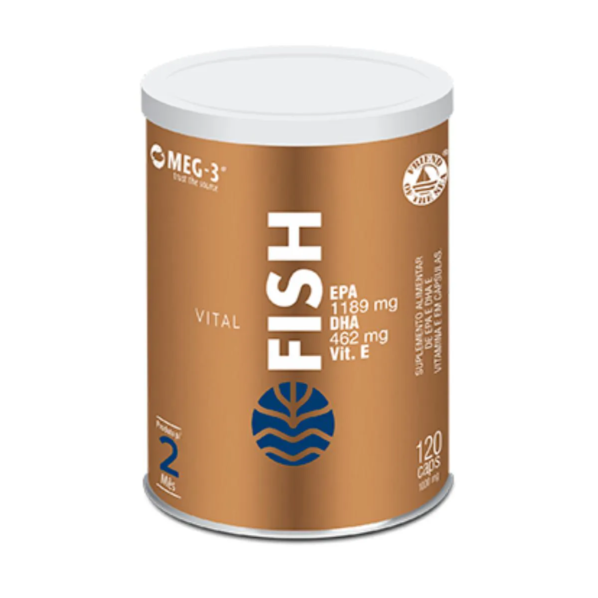 Vital Fish Epa 1189mg e Dha 462 Mg 120 cápsulas sem Sabor