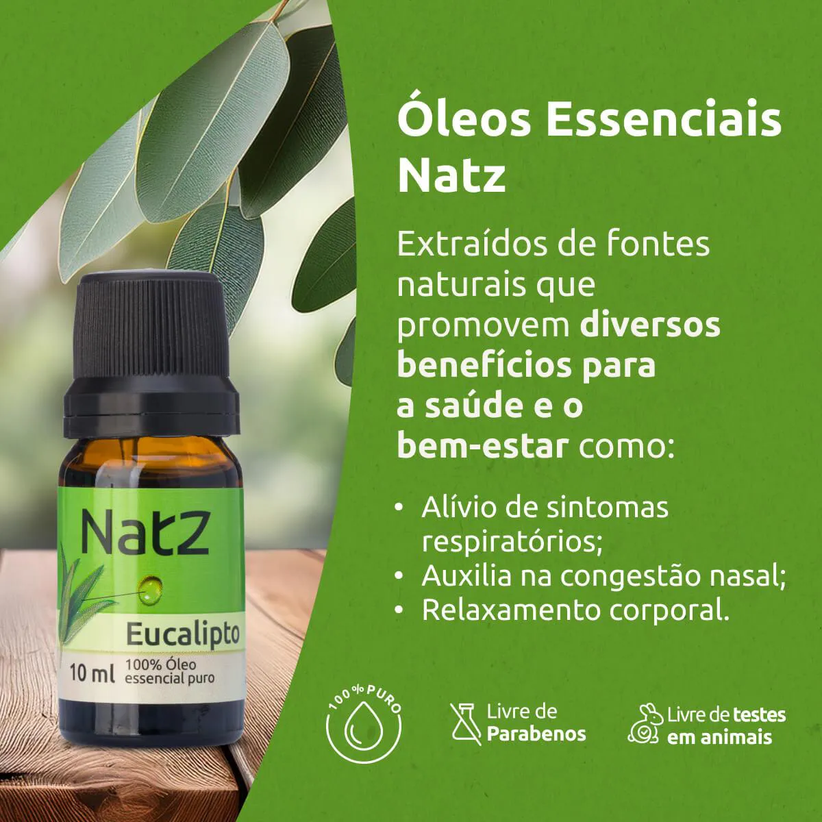 Óleo Essencial de Eucalipto Natz 10ml