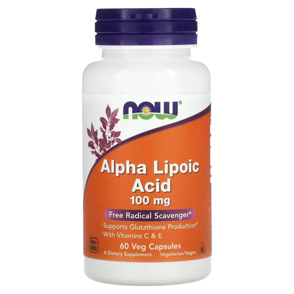Acido Alfa Lipoico 100mg 60 Capsulas Vegetais Now Foods