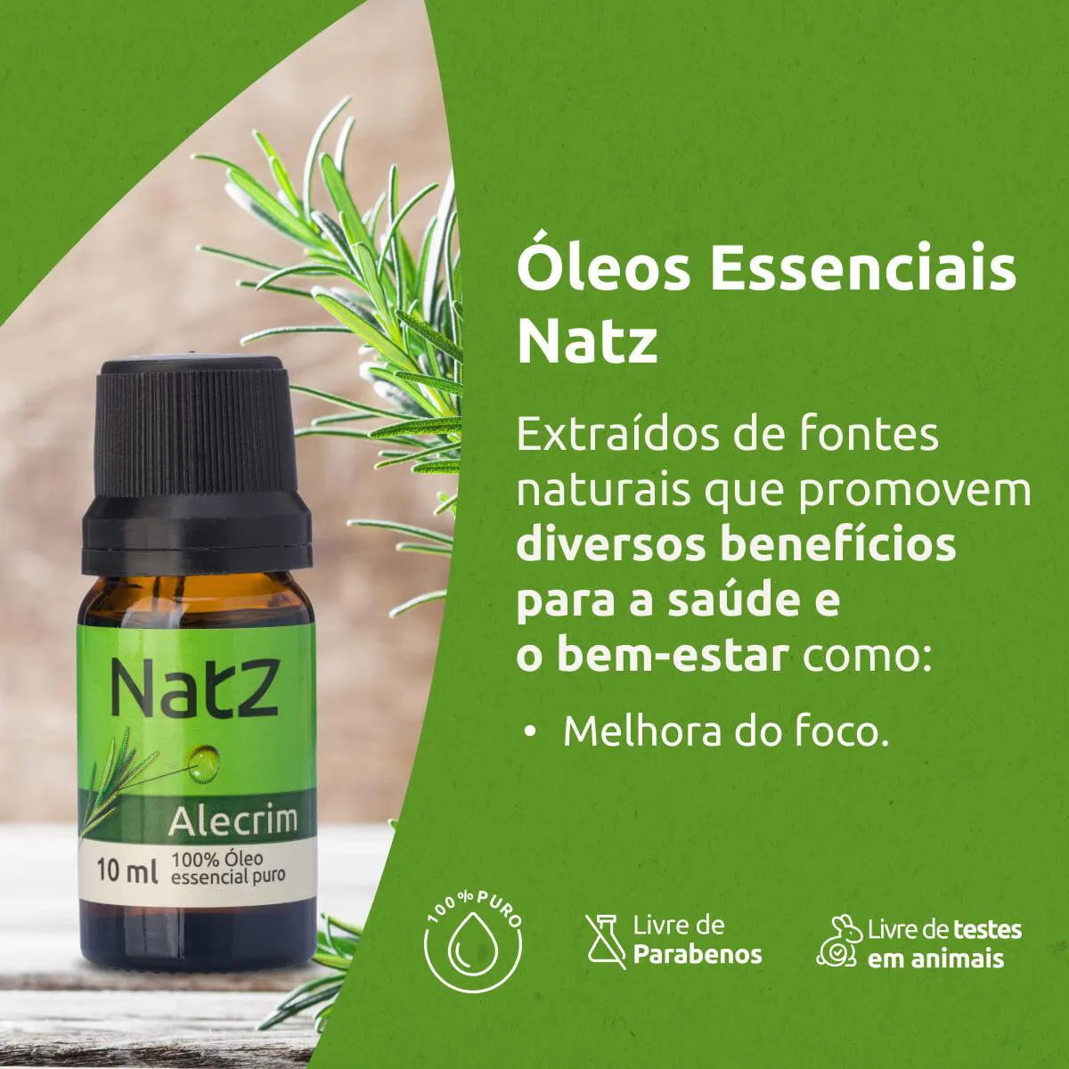 Óleo Essencial de Alecrim Natz 10ml