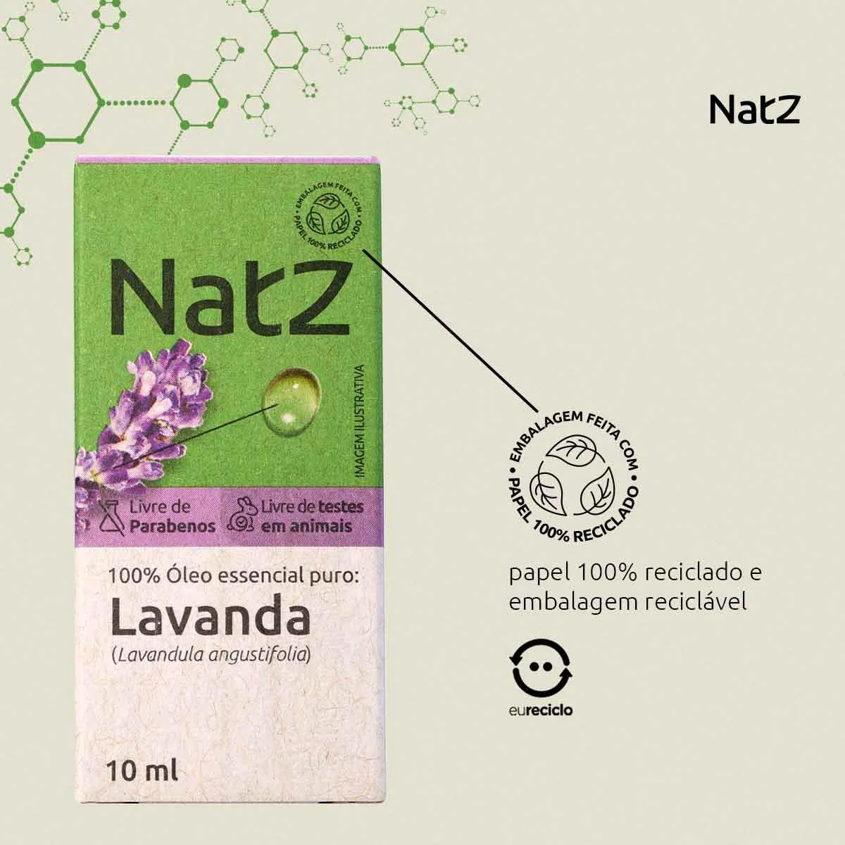 Óleo Essencial de Lavanda Natz 10ml