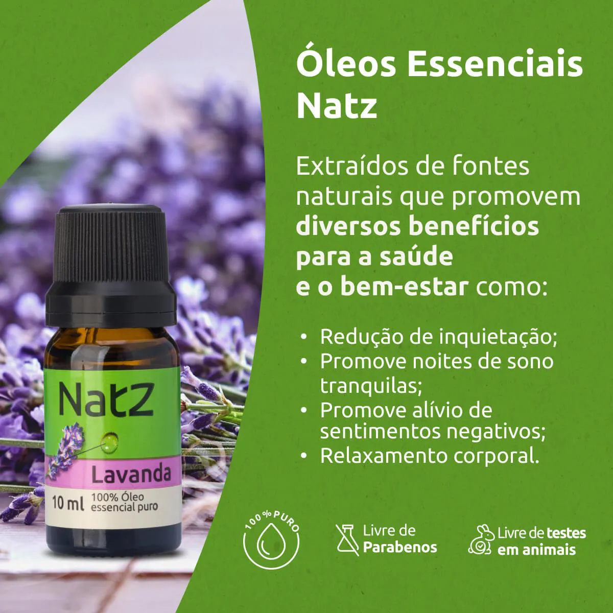 Óleo Essencial de Lavanda Natz 10ml