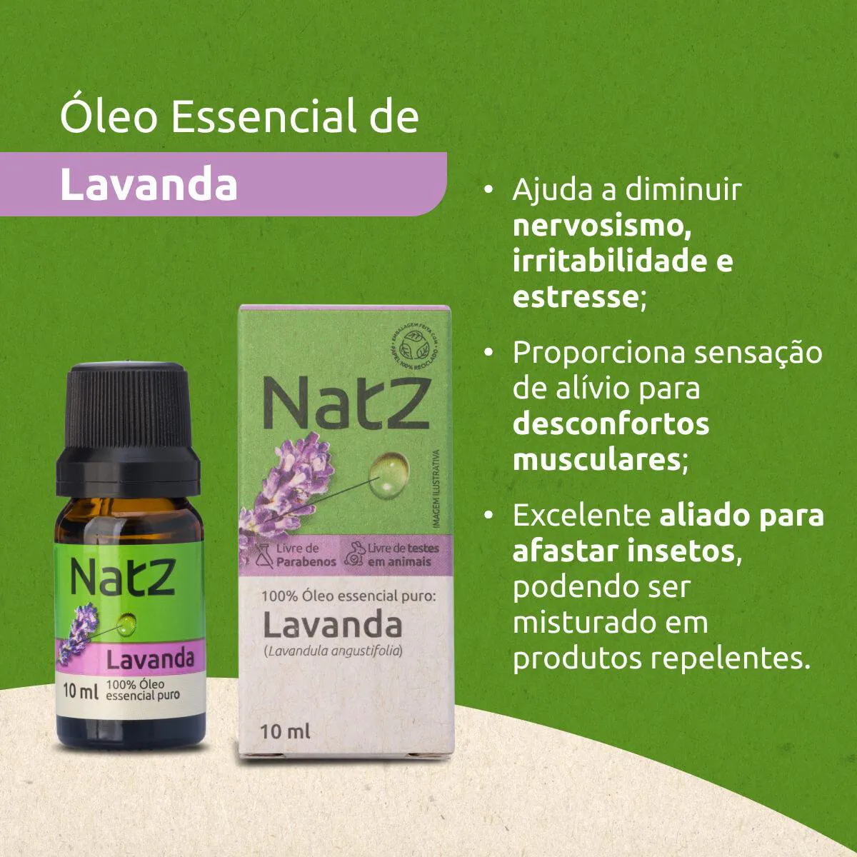 Óleo Essencial de Lavanda Natz 10ml
