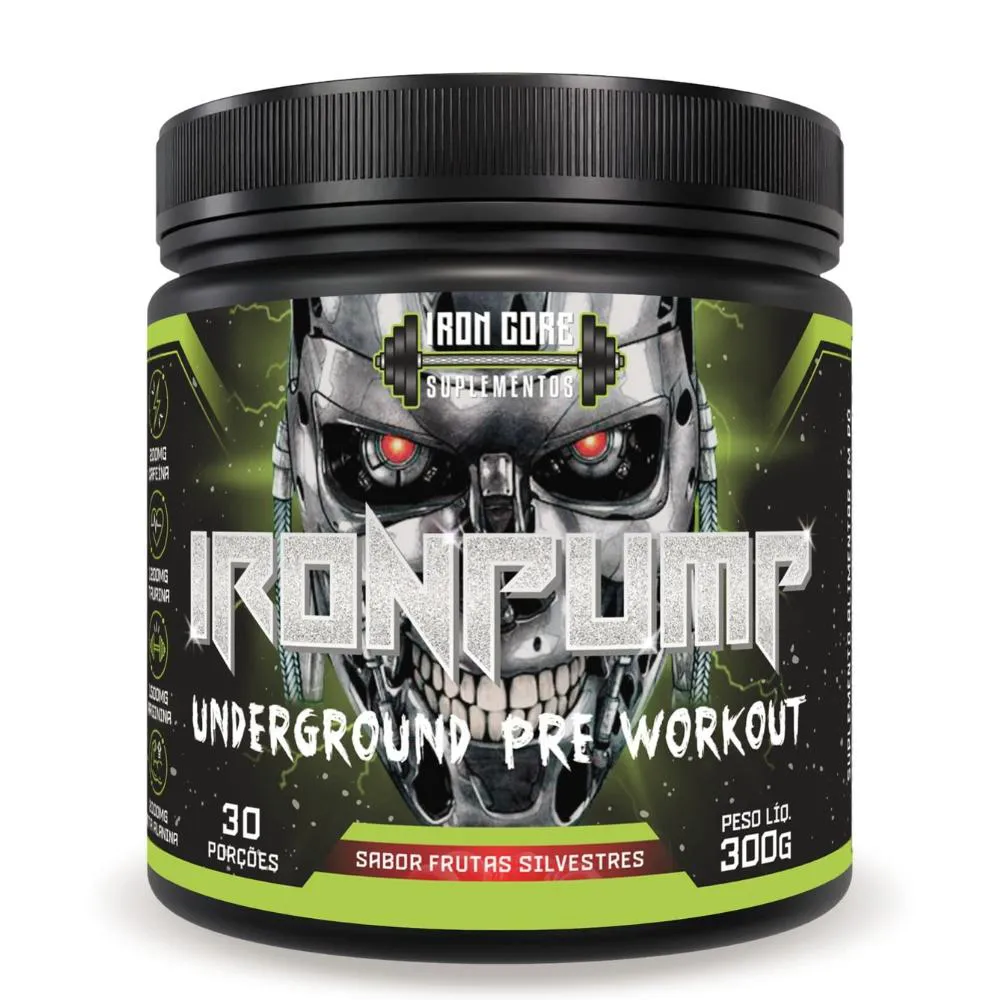 Ironpump Pré - Treino 300g Sabor Frutas Silvestres Iron Core