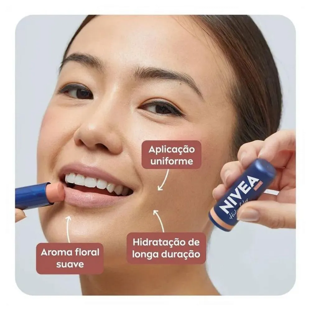 Protetor Labial Nivea Hidra Color Nude 4,8g