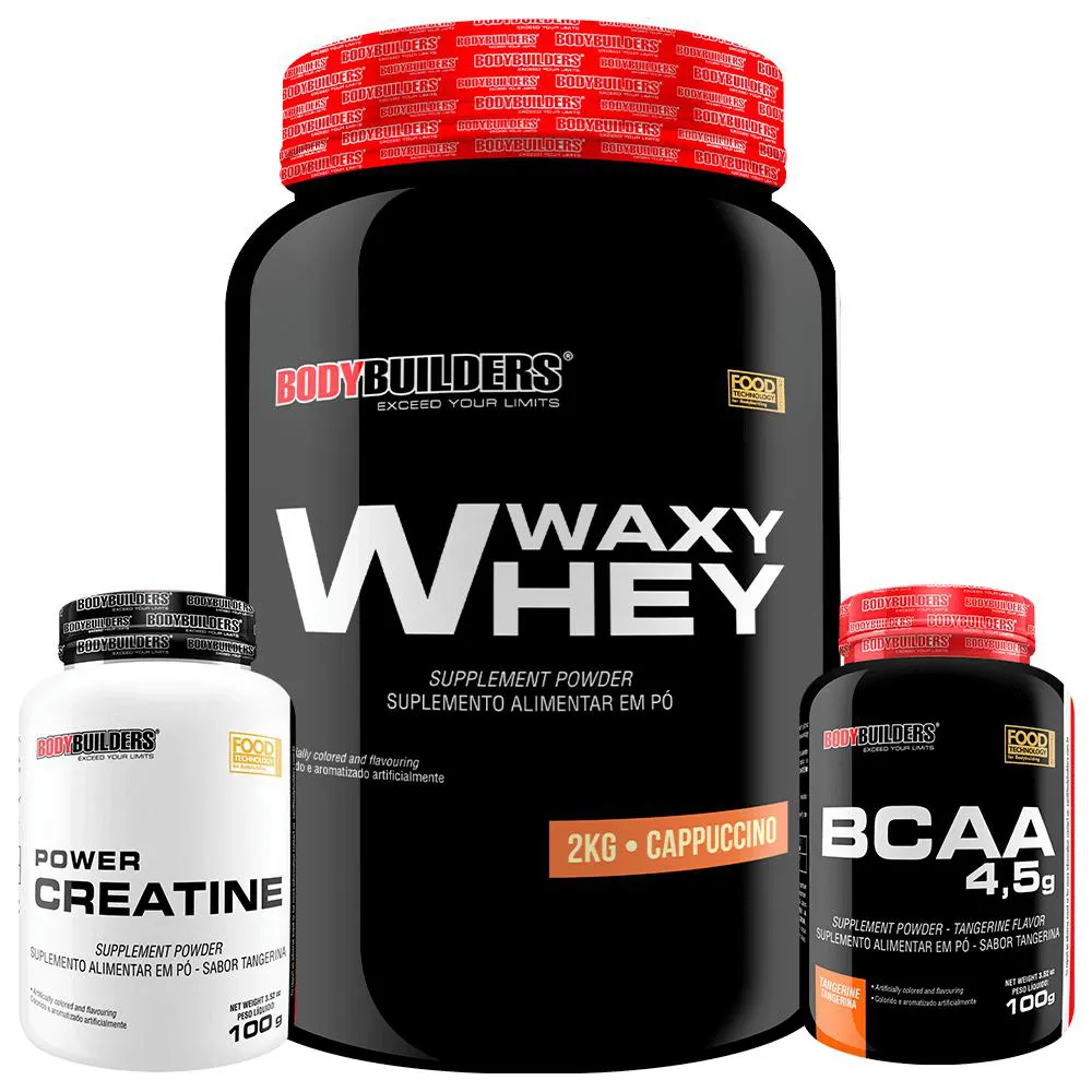 Kit Waxy Whey 2kg + Bcaa 4,5 100g + Power Creatina 100g – Bodybuilders Cappuccino