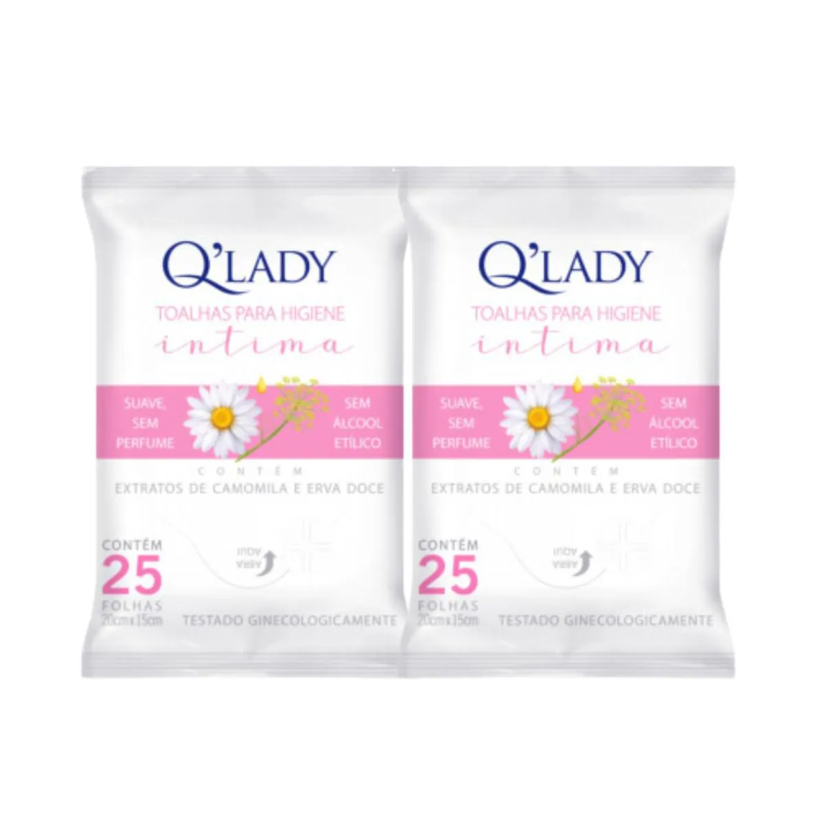 Kit C2 Toalhas Íntimas Suave e sem Perfume - Q Lady