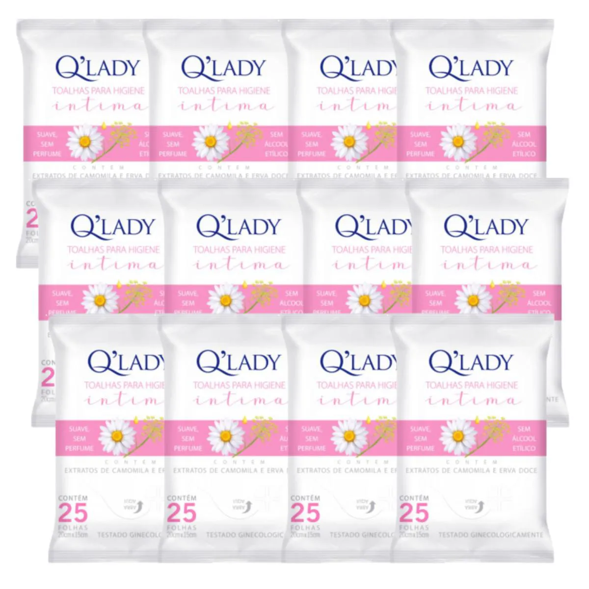 Kit C12 Toalhas Higiene Íntima Descartável Suave - Q Lady