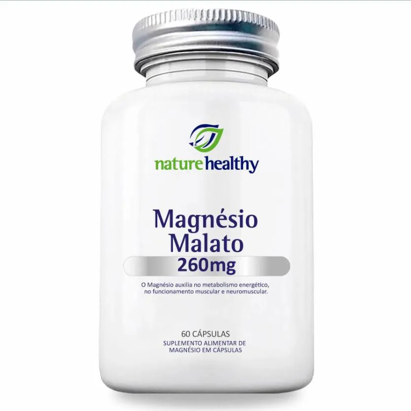Magnésio Malato 260mg Nature Healthy 60 Cápsulas