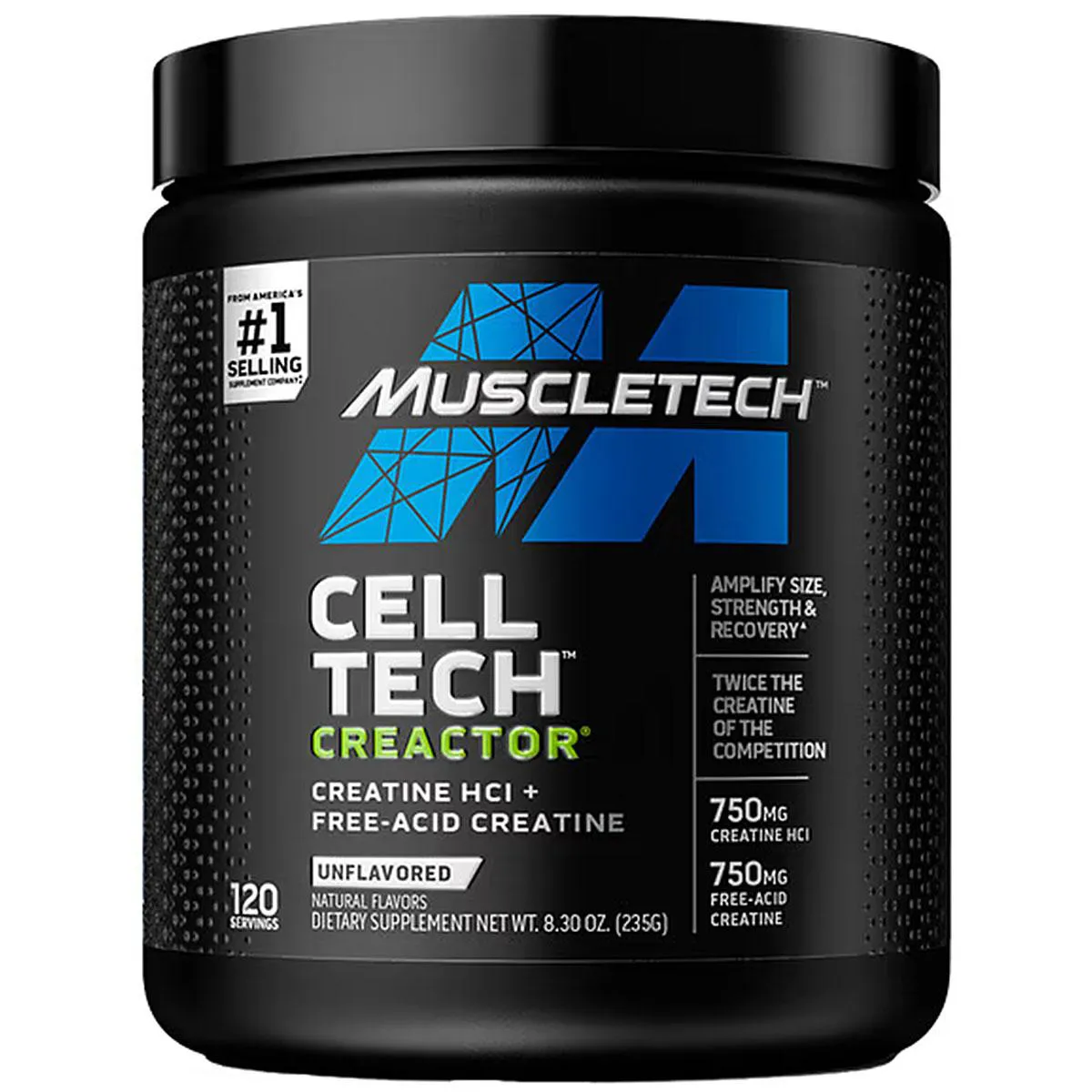 Creactor Creatina Hcl 120 Doses - Muscletech sem Sabor