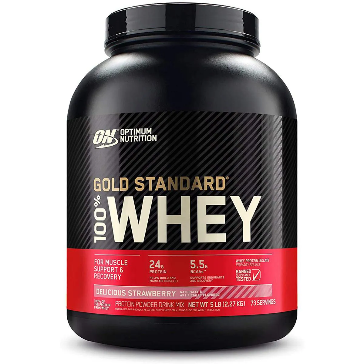 Whey Gold Standard 2.270 Kg (5lbs) - Optimum Nutrition Morango