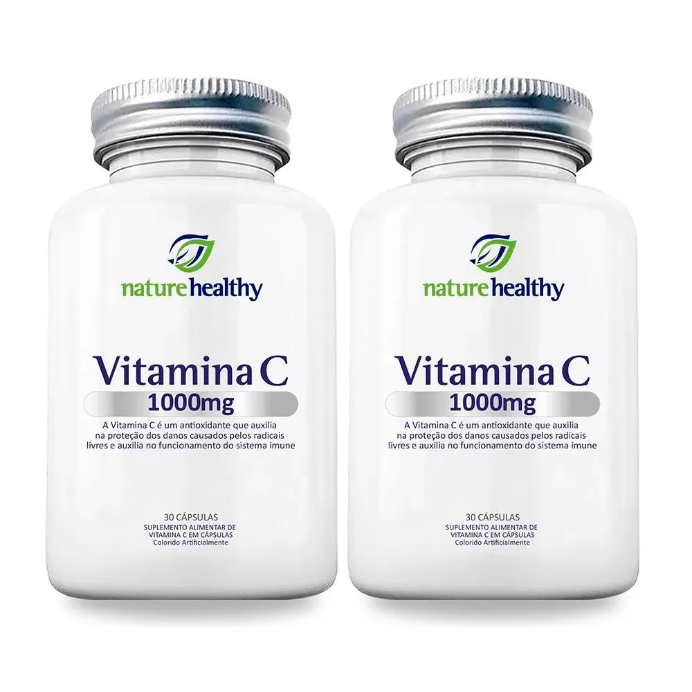 Kit C/ 2 Vitamina C 1000mg Nature Healthy 30 Cápsulas